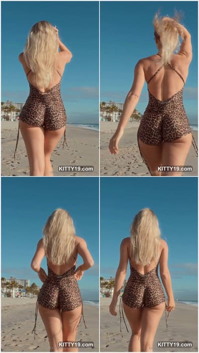 Catlin Hill big butt model walking in short pants without panties and need ridding on real big cock! Incredible woman!